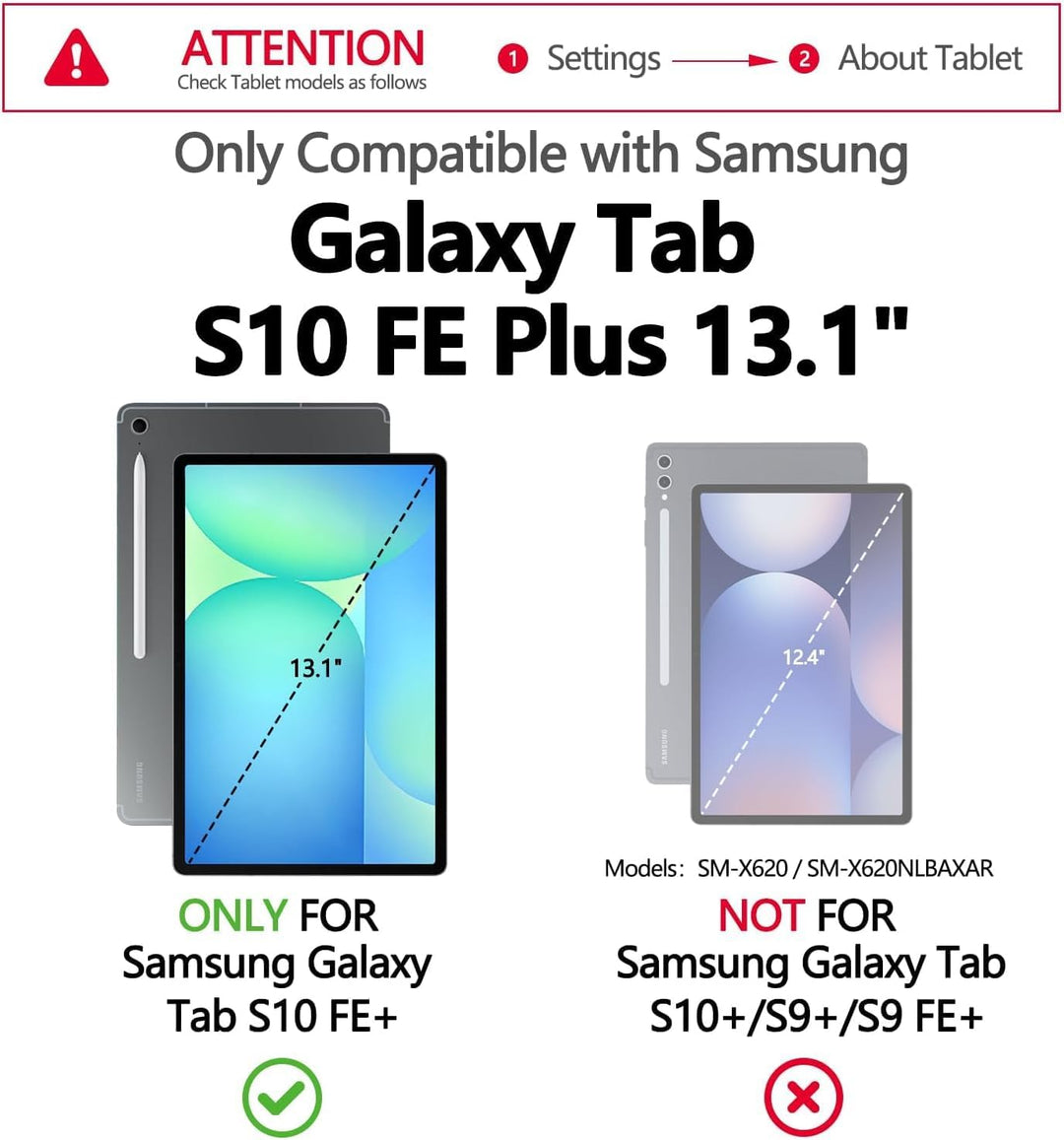 ORDA Tastatur Hülle für Samsung Galaxy Tab S10 FE Plus (13,1 Zoll) mit Tastatur, Magnetische Ständer
