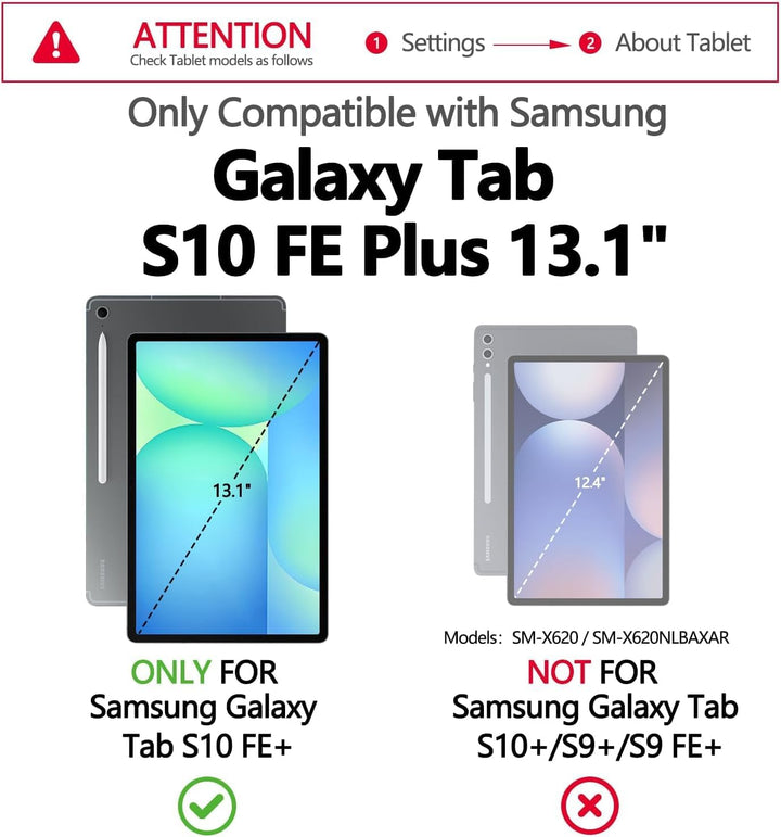 ORDA Tastatur Hülle für Samsung Galaxy Tab S10 FE Plus (13,1 Zoll) mit Tastatur, Magnetische Ständer