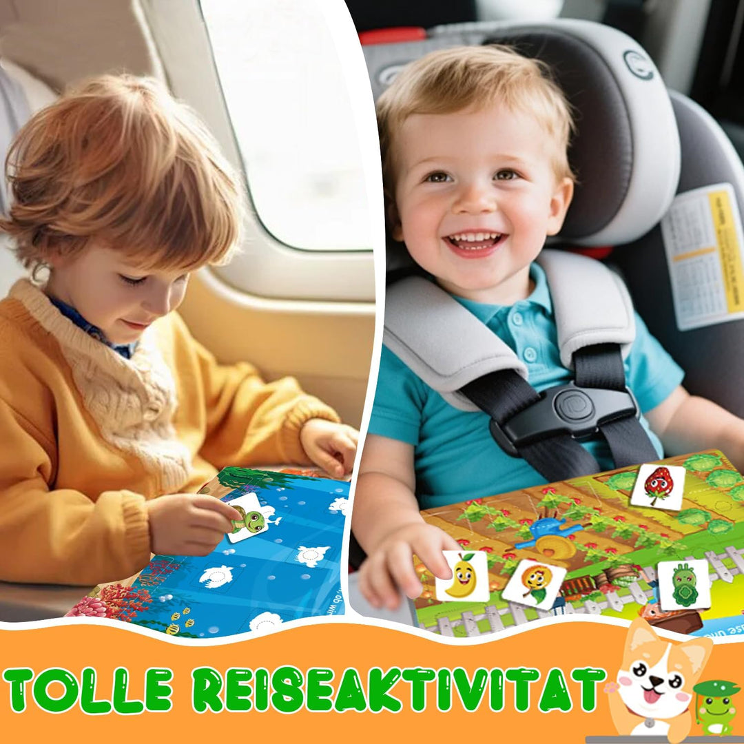 Montessori Spielzeug Book ab 3 4 Jahr,Busy Book für Kinder mit Klettverschluss-Aufklebern,14 Themenb