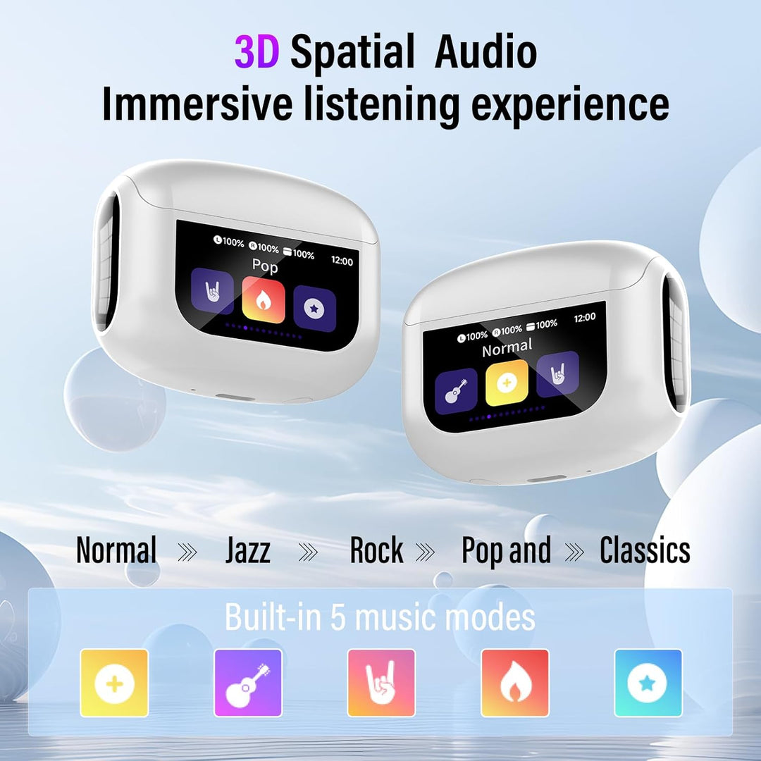 Touchscreen Bluetooth Kopfhörer, 2026 In Ear Kopfhörer Kabellos Bluetooth 5.4 mit ANC+ENC Noise Canc