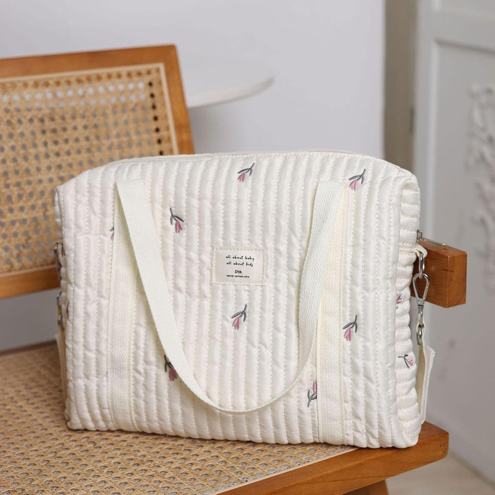 Wickeltasche für Babys, bestickt, Wickeltasche, grosse Kapazität, Baumwolle, grosse Kapazität, Baumw