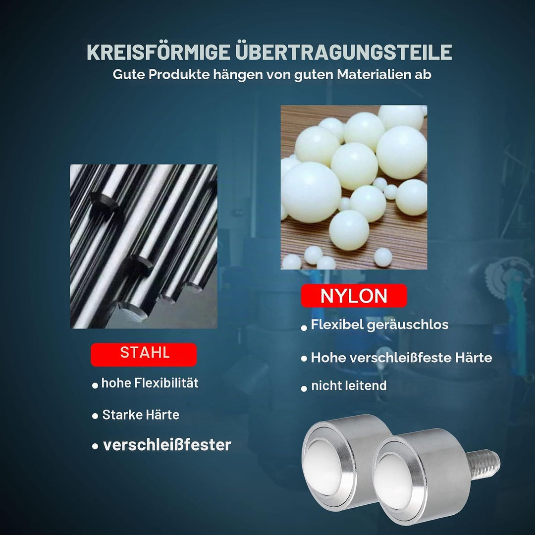 BQLZR 6 Stück Nylon Kugellager 1,5 cm 45,9 kg Tragkraft
