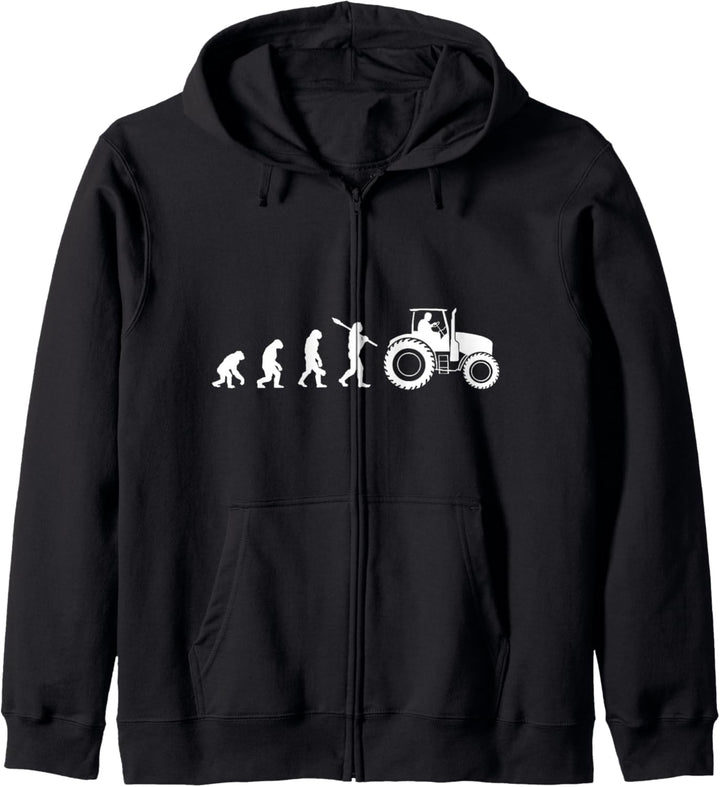 Landwirt Evolution Bauer Trecker Traktor lustiges Geschenk Kapuzenjacke