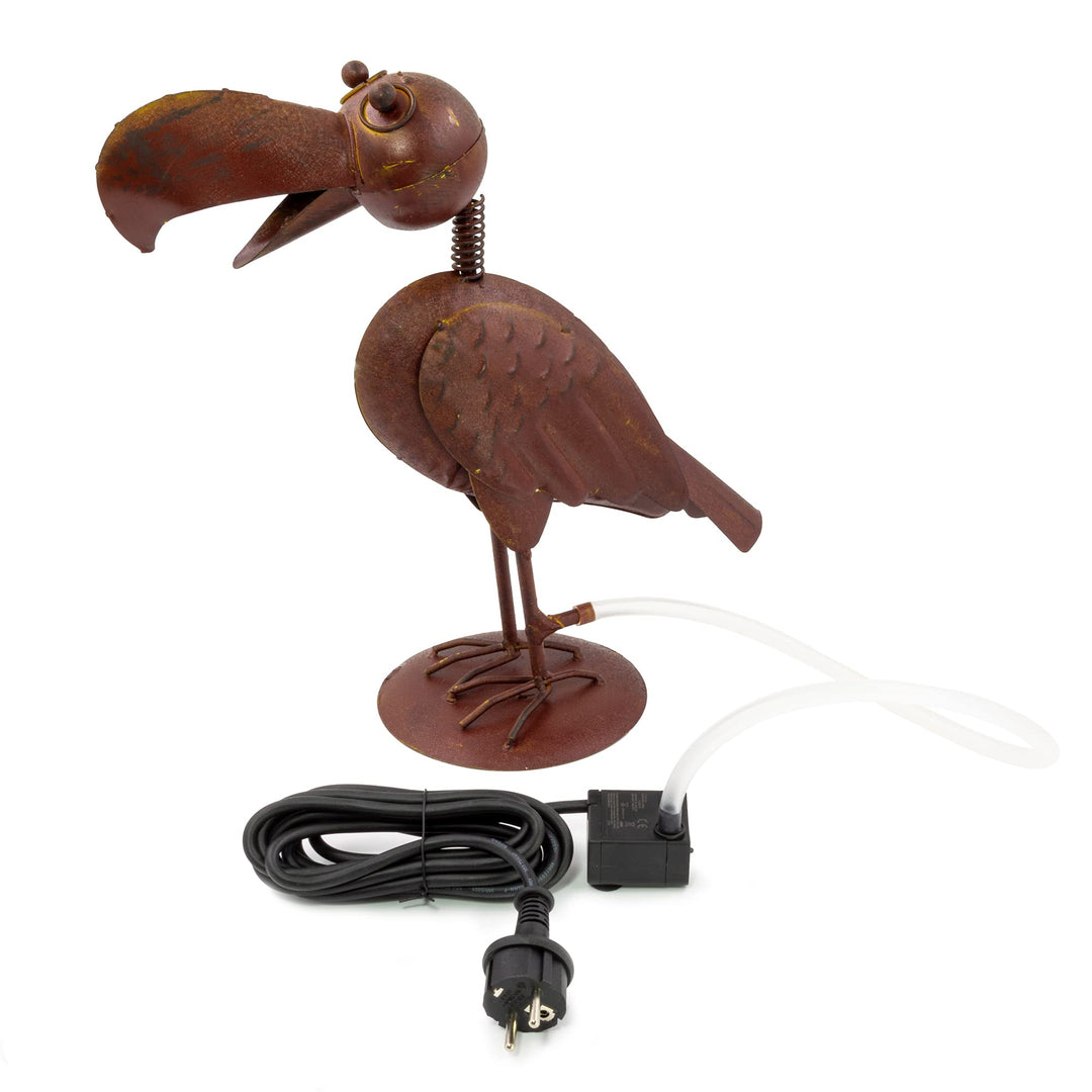 Blümelhuber Raben Figur Corvin als Teich Wasserspiel Garten Dekoration, für Springbrunnen Aussenbere