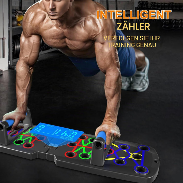 Liegestützbrett mit Zähler Faltbare Multifunktion Liegestütze Brett 30 in 1 Push Up Rack Board Schul