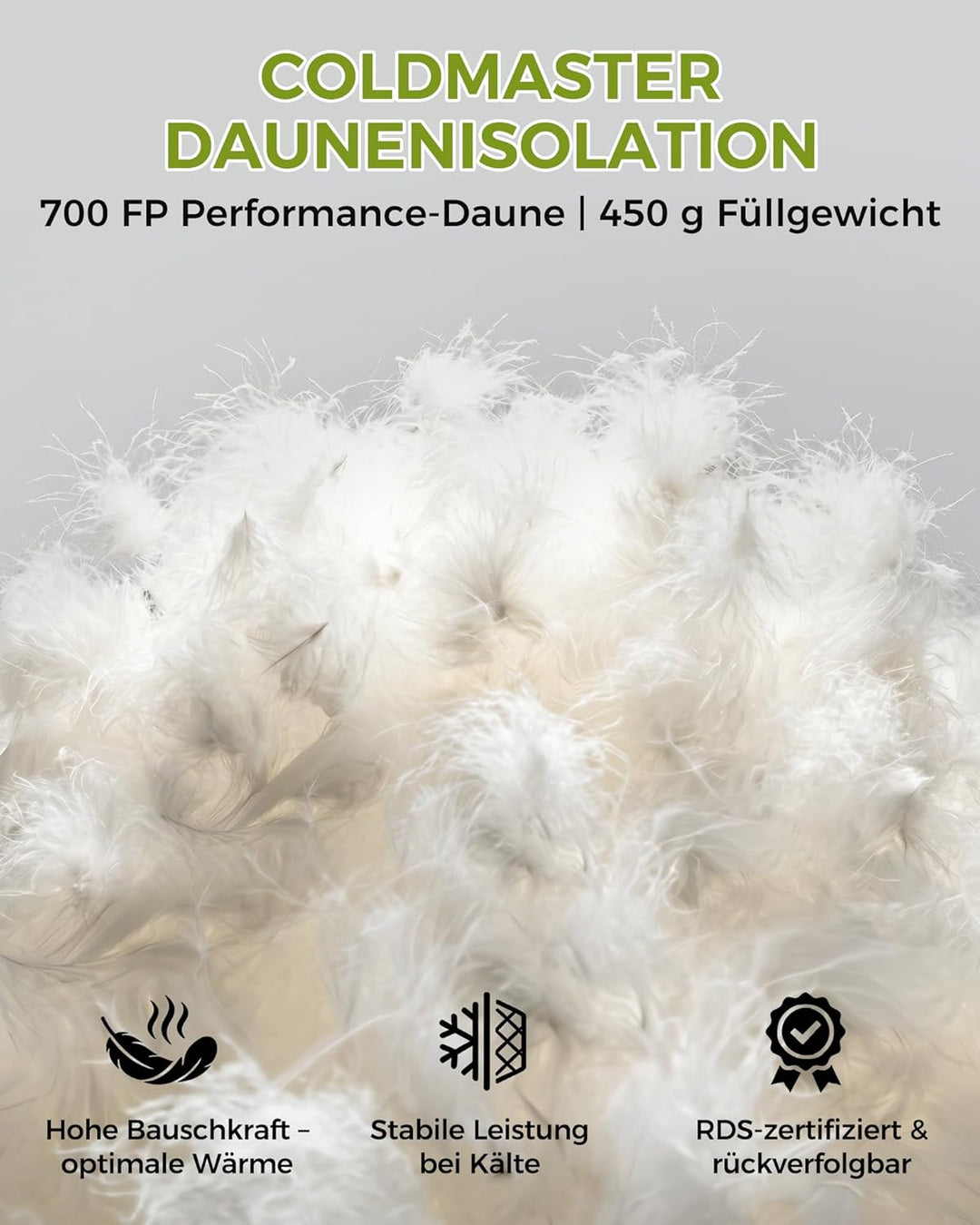 ATEPA 700FP Daunenschlafsack für Erwachsene, Ultraleichter 0 Grad Mumienschlafsack mit RDS Daunen &