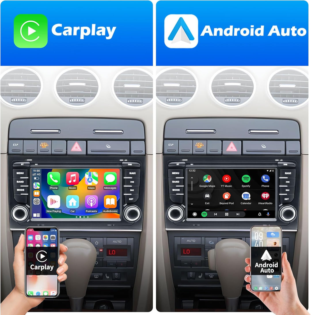 Autoradio für Audi A4 S4 B6 B7 RS4, Android 12 System 2G+64G, 7 Zoll IPS Touchscreen, Unterstützt GP
