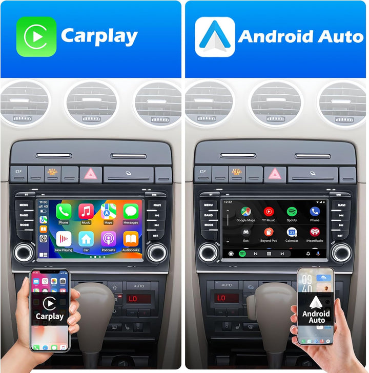 Autoradio für Audi A4 S4 B6 B7 RS4, Android 12 System 2G+64G, 7 Zoll IPS Touchscreen, Unterstützt GP