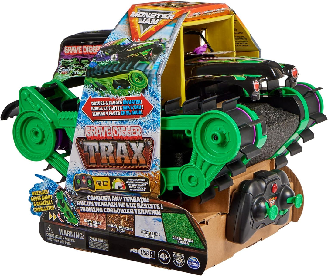 Monster Jam, Grave Digger Trax - RC Monster Truck Kettenfahrzeug Massstab 1:15, All-Terrain-geländeg