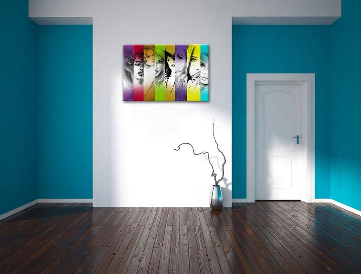die vielen Geischter der Frau schwarz/weiss Format: 100x70 auf Leinwand, XXL riesige Bilder fertig g