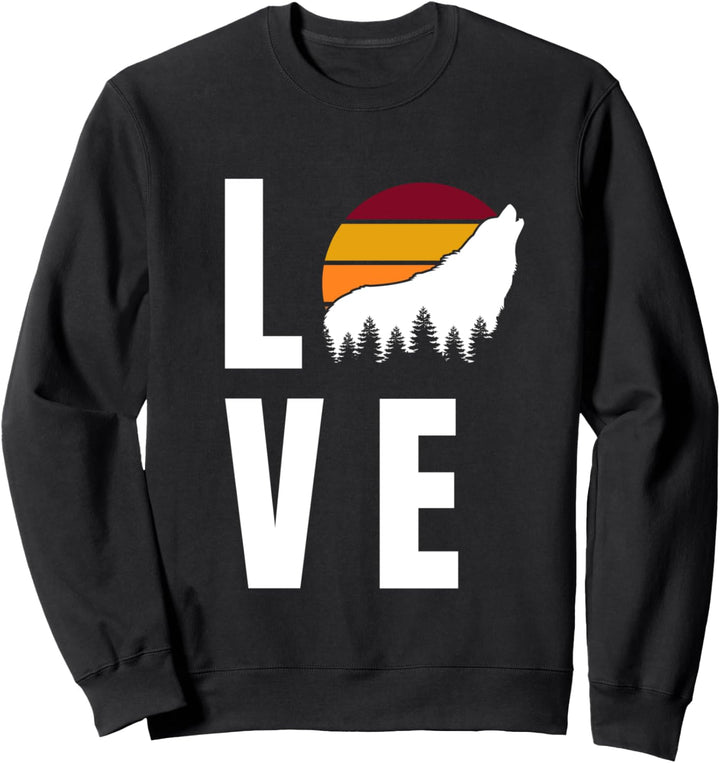 Wolf heult die Sonne an Wolf Lover Howling Wolf Sweatshirt