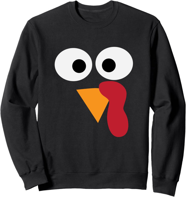 Cute Thanksgiving Day Turkey Face Sweatshirt