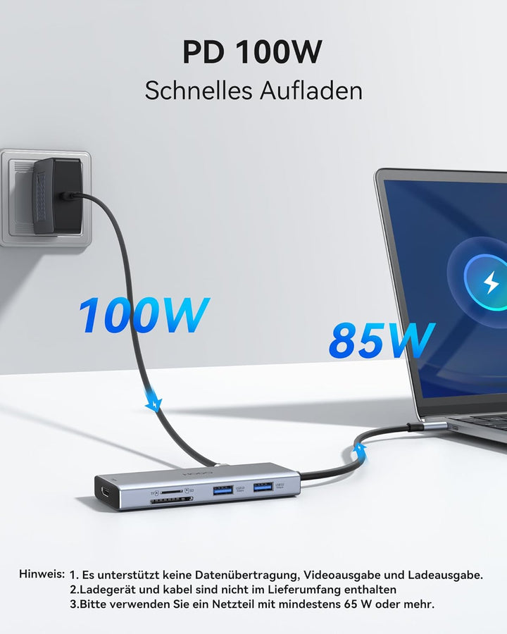 HODO USB C Hub für Macbook, USB-C Adapter Multiport 9 in 1 mit 4K 60Hz HDMI, 100W PD, SD TF Kartenst
