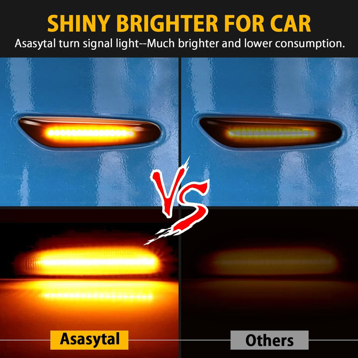 Asasytal Blinker Seitenblinker, Gelb Ultra Heller Seitenblinkleuchten E8 Auto Seitenlichter Set Komp