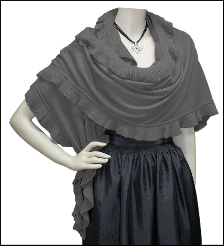 Poncho Cape Trachtentuch Umhang Stola Schultertuch Trachten-Tuch Damen Strickponcho Tracht Strick Tr