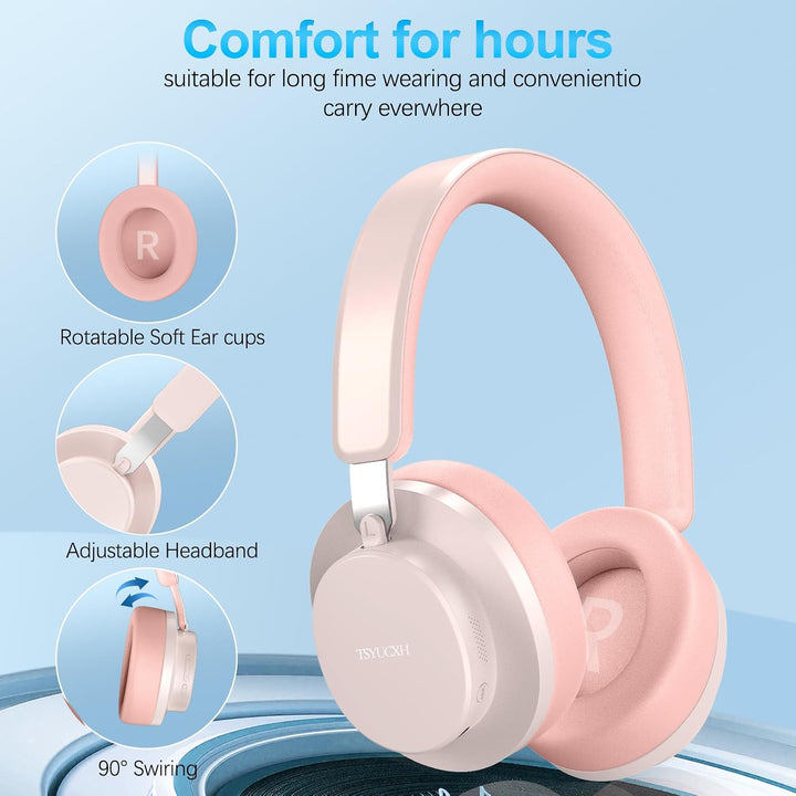 Noise Cancelling Kopfhörer Kabellos Bluetooth, Over Ear Kopfhörer Bluetooth mit Mikrofon, Cancelling