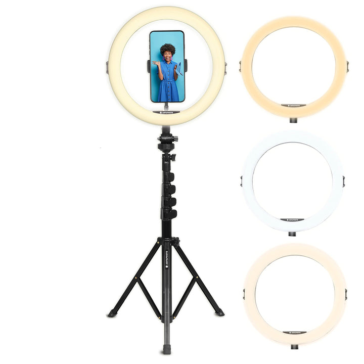 AgfaPhoto Ringlicht Realiview ARL11XL - 11-Zoll LED-Licht mit verstellbarem Stativ (45cm bis 155cm)