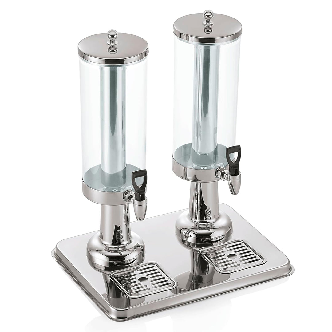 WAS 9930 230 Edelstahl Getränkedispenser mit Behälter aus Polycarbonat, 2 x 3,0 ltr, 41.5 cm x 31.5