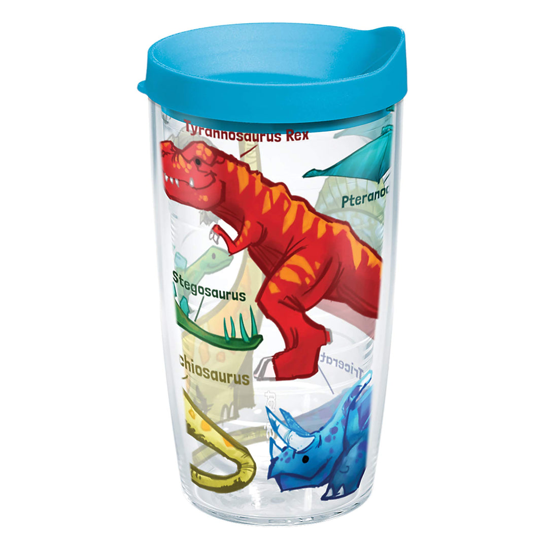 Tervis Dinosaurs Dinosaurier Hergestellt in den USA, doppelwandig, isoliert, Kunststoff, Hellblauer
