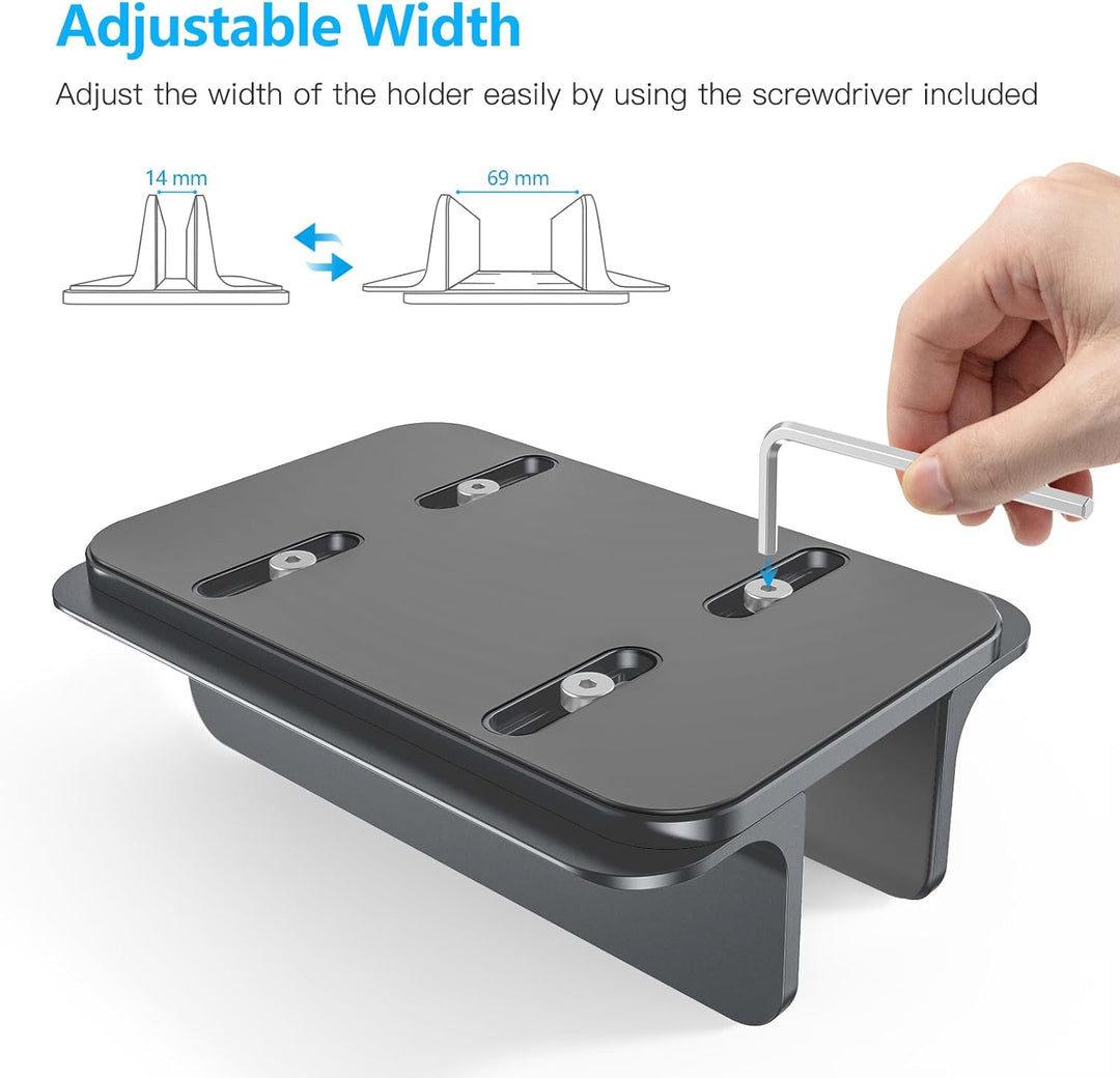 OMOTON Aluminium Vertikal Laptop Ständer 2er-Pack, Verstellbarer Notebook Ständer Laptop Halterung k