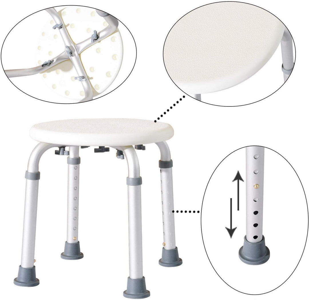 Homcom® Duschstuhl Badehocker Badestuhl Duschhocker Duschsitz Badhilfe höhenverstellbar (Duschhocker