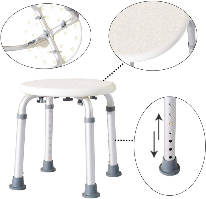 Homcom® Duschstuhl Badehocker Badestuhl Duschhocker Duschsitz Badhilfe höhenverstellbar (Duschhocker
