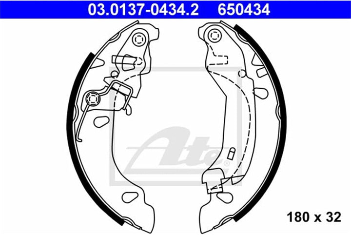 ATE 03013704342 Bremsbackensatz Trommelbremse