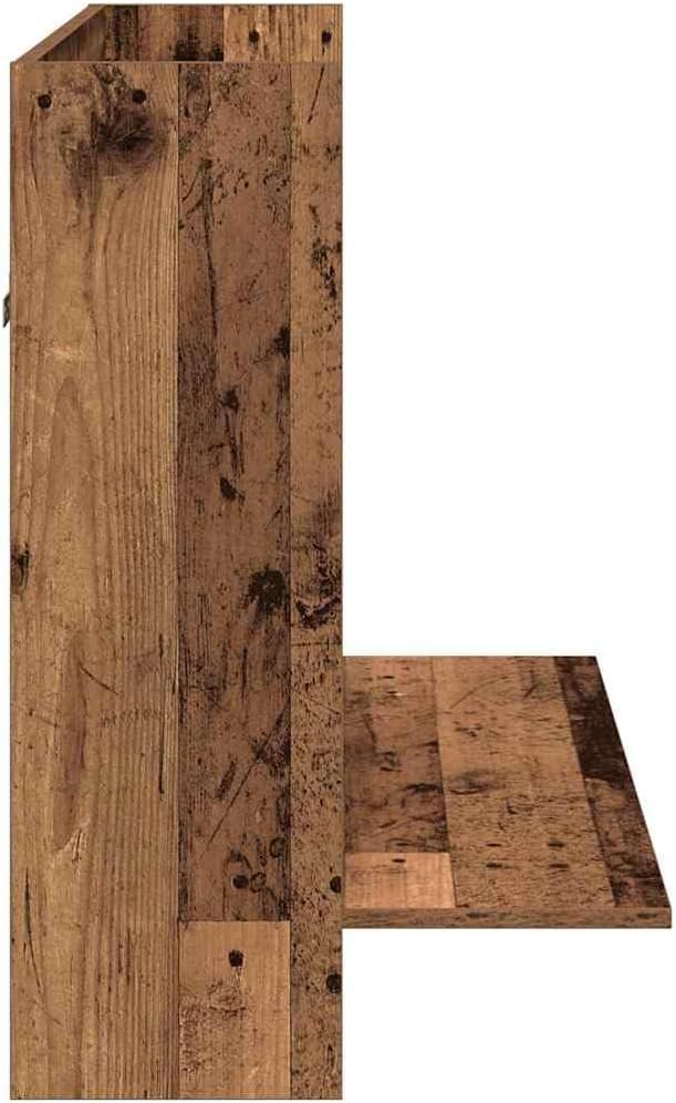 vidaXL Wandtisch mit Regal Altholz 105 x 48 x 75 cm Holzwerkstoff, Moderner rechteckiger Wand-Schrei