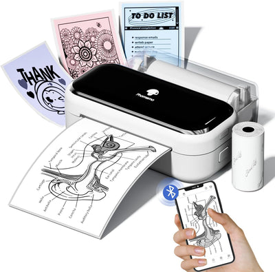 Phomemo M03 Sticker Drucker, Mini Drucker für Smartphone Tragbarer Thermodrucker, 53 und 80mm Sofort