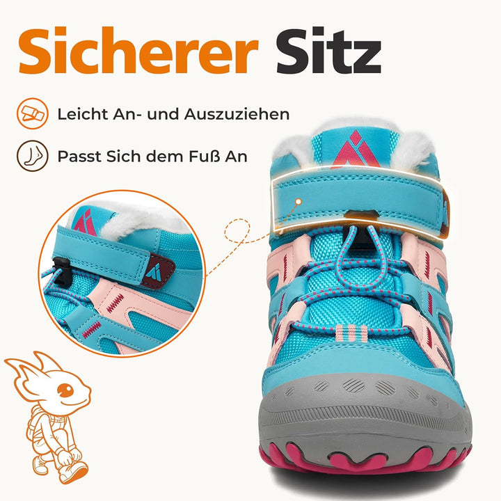 Mishansha Winterschuhe Jungen Winterstiefel Mädchen Boots Kinder Warme Gefüttert Schneestiefel Outdo