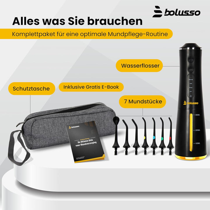 Waterflosser - Inclusief 7 Opzetstukken - Reistas - E-book - Volledig instelbaar - Monddouche - Tong