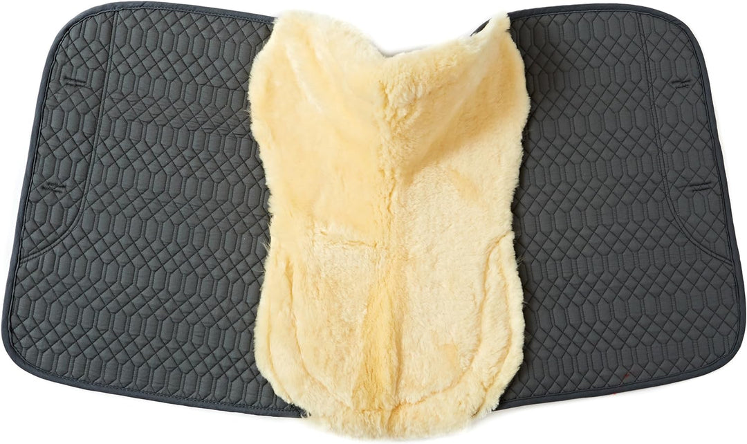Engel Reitsport Lammfell Schabracke Half Lined mit Fellkranz vorne und hinten SCHABRA4-D-GRA-MED Sto