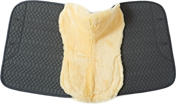 Engel Reitsport Lammfell Schabracke Half Lined mit Fellkranz vorne und hinten SCHABRA4-D-GRA-MED Sto