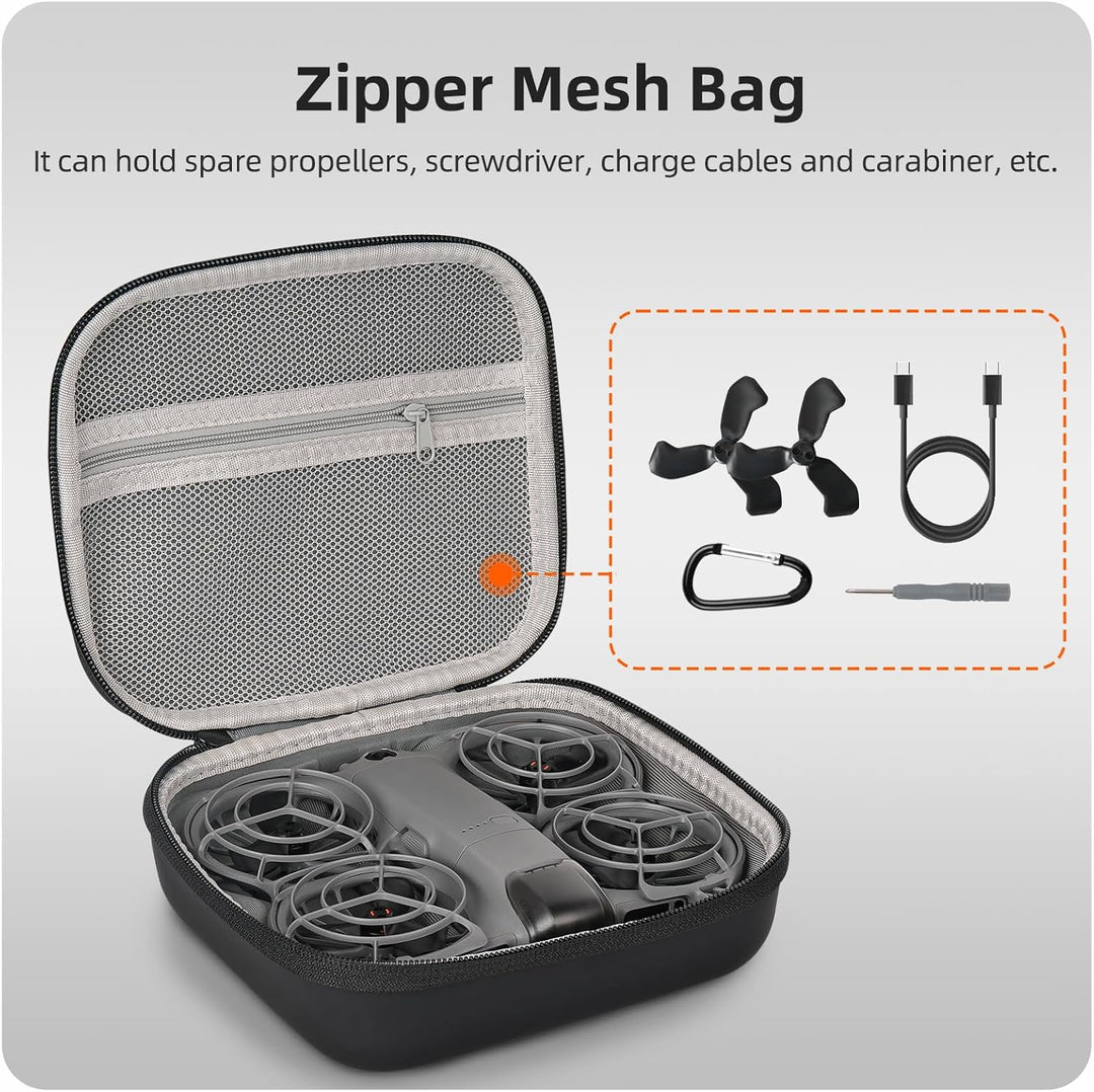 Schutzhülle für DJI Neo 2 Drohne, tragbare Hülle, Aufbewahrungsbox, Transportbox, Schwarz , 19 x 17.