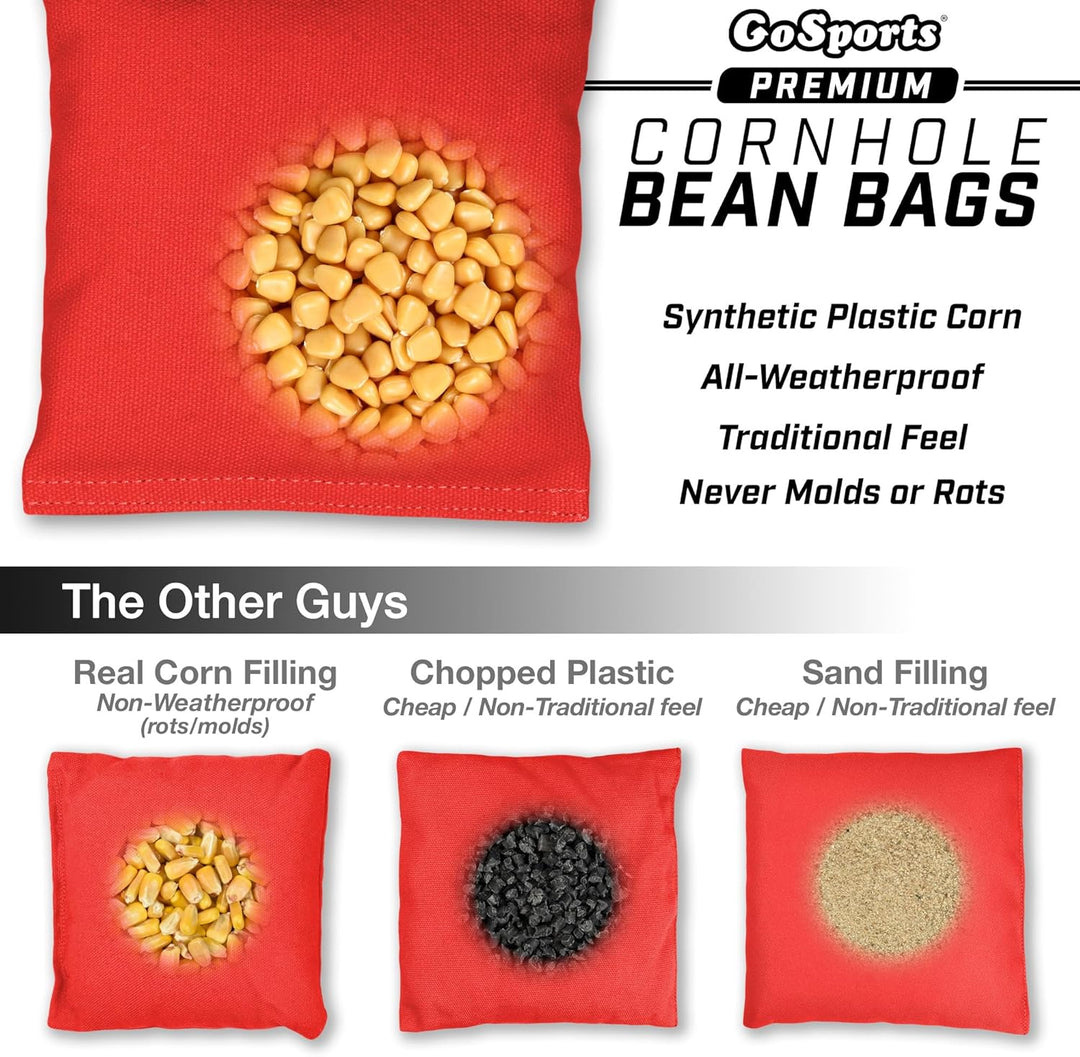 GoSports Cornhole-Wurfsäckchen, Set mit 4 Stück, Design gemäss Regelvorgaben, für jedes Wetter geeig