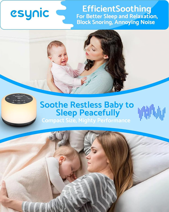 eSynic White Noise Machine Baby Weisses Rauschen Wood Design Weisses Rauschen Sound Machine Einschla