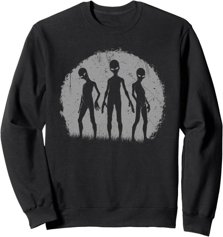 Grau Alien Trio Zeta Reticuli UFO Abduction Sweatshirt