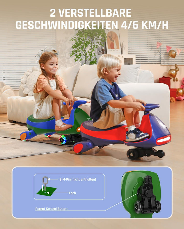 FanttikRide N7 Pro Kinder Elektroauto, Elektrisches Rutschauto mit Pedal, Typ C aufladbar Batterie K