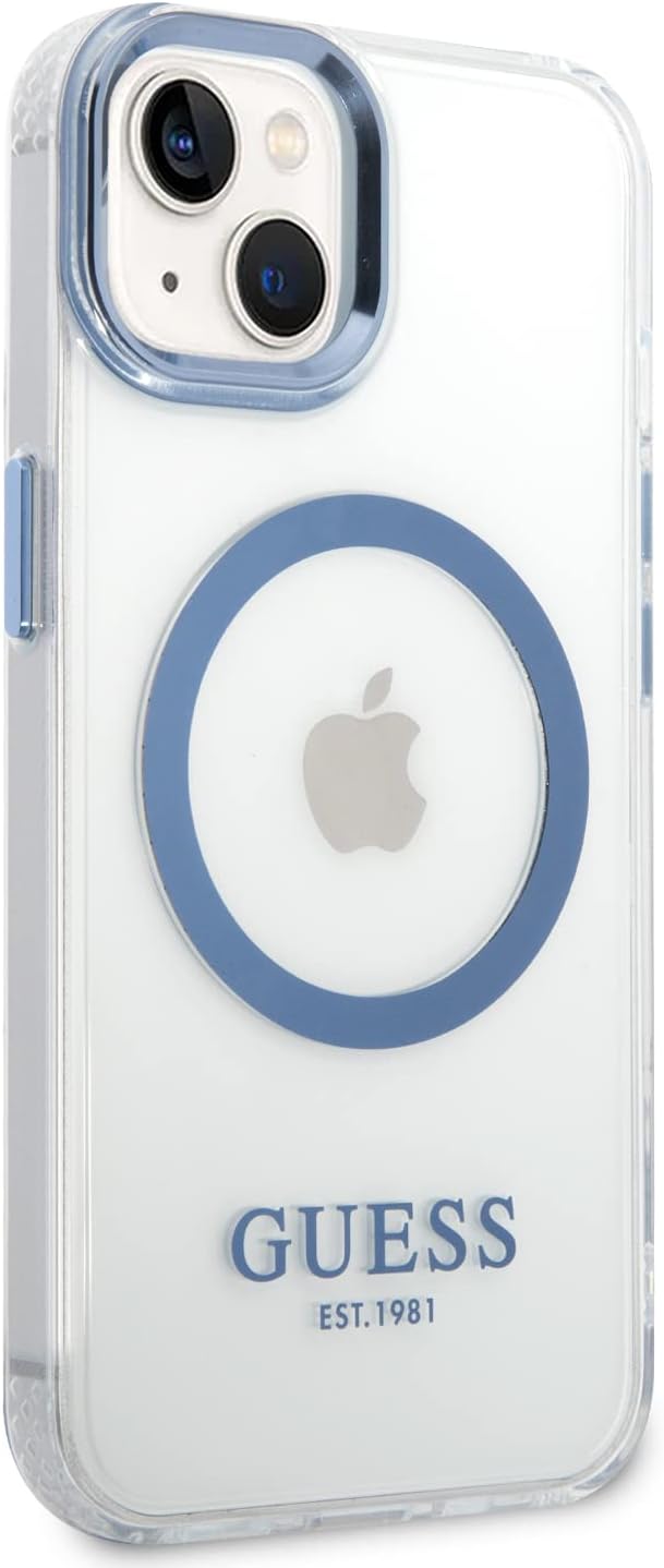 GUESS GUHMP14MHTRMB Hülle für iPhone 14 Plus 6,7" blau Hard case Metal Outline