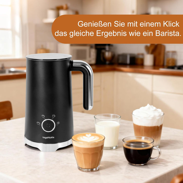 Elektrischer Milchaufschäumer, Automatischer Warm- und Kaltschaumbereiter und Milchwärmer (4-in-1) m