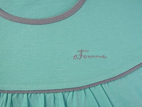e.Femme® Damen Schlafanzug Nicole II 870 aus 50% Baumwolle und 50% Modal 36 Mint/Grau, 36 Mint/Grau