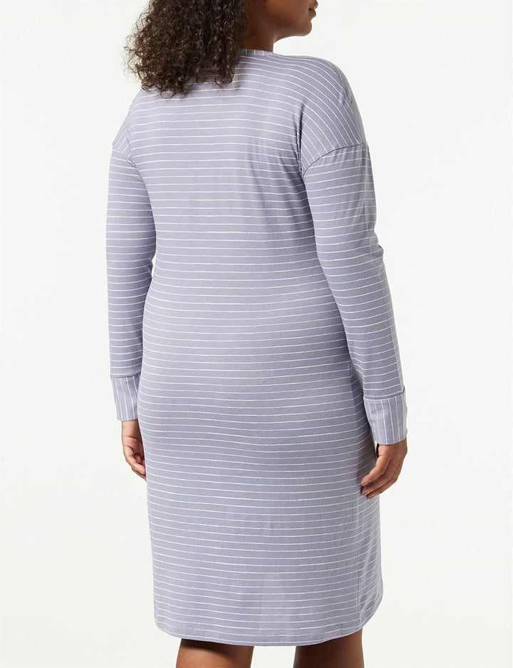 Triumph Damen Nightdresses NDK LSL 10 Co/Md Nachthemd 42 Light Grey Melange, 42 Light Grey Melange