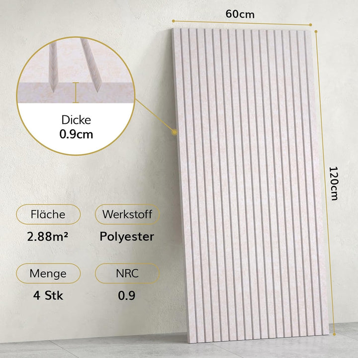 TONOR 4 Pack Akustikpaneele selbstklebend, 120x60x0.9 cm Schalldämmung Schallschutz wand Schallschut