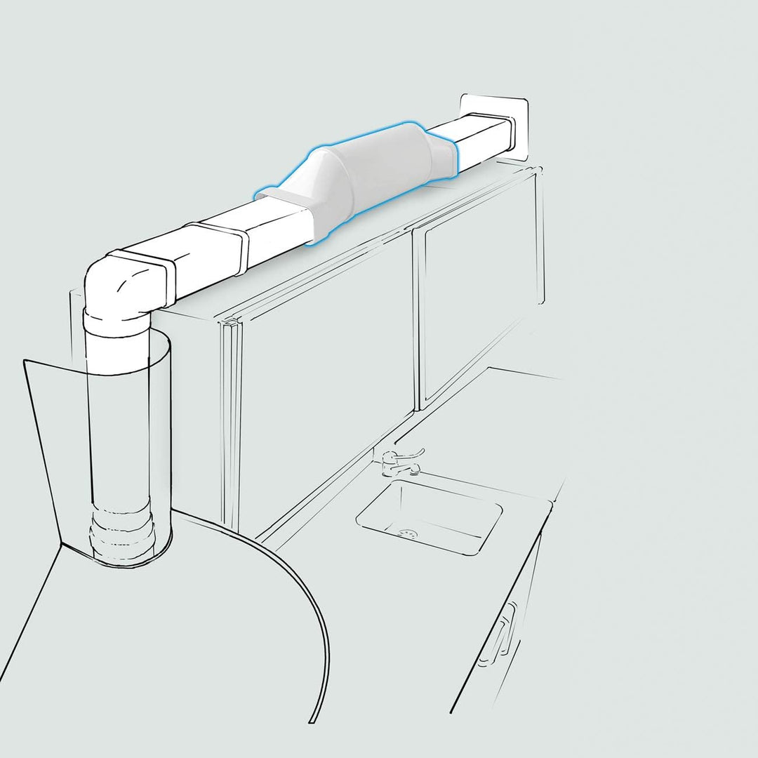 Die Ventilation STK157B Exzenter Schalldämpfer für rechteckige Hüte und Kanäle, 150 x 70 mm. Farbe: