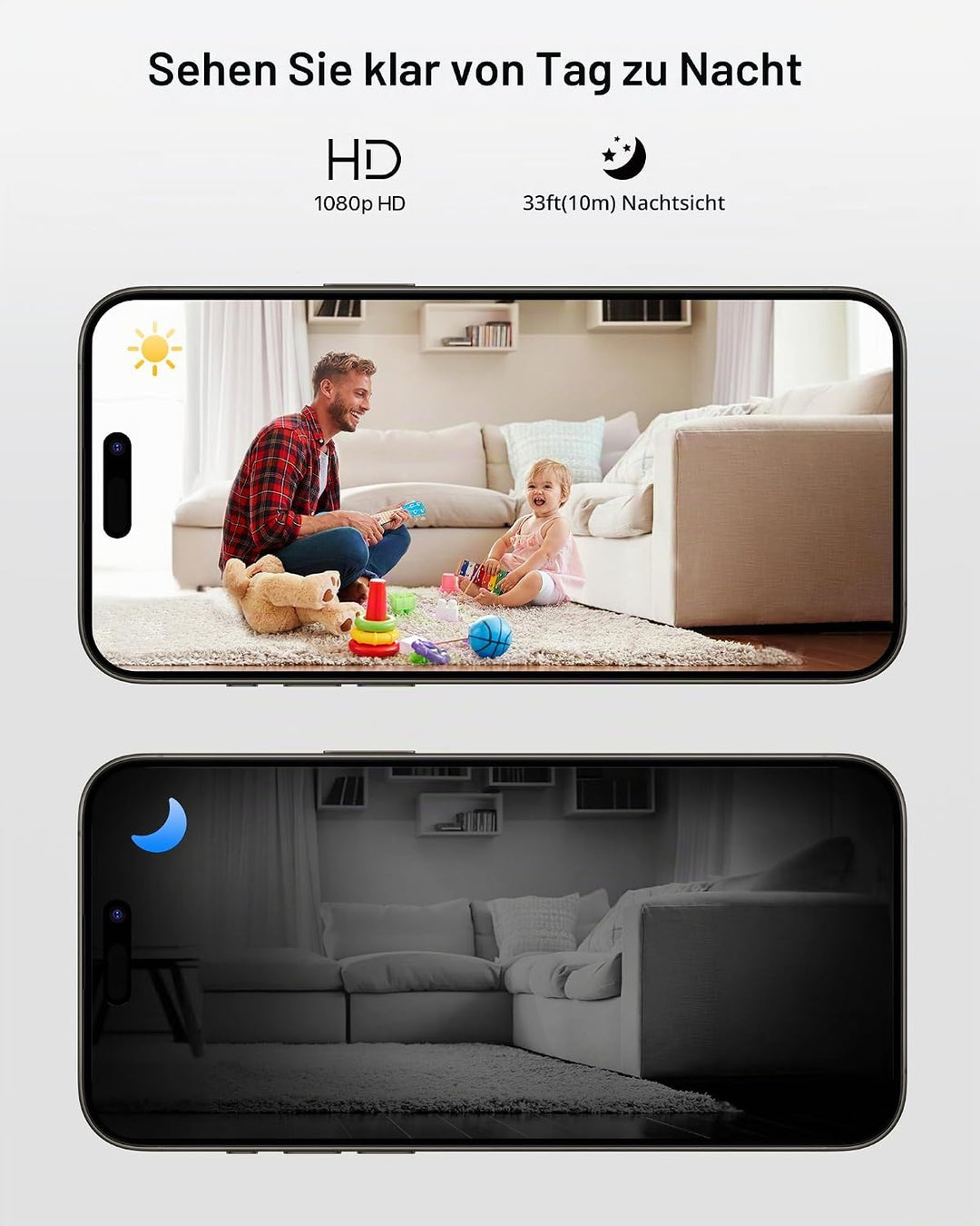 ZOSI 1080P Innen WLAN Überwachungskamera mit Plug-in-Strom, Lokale KI für Person/Bewegungen, Magnetf