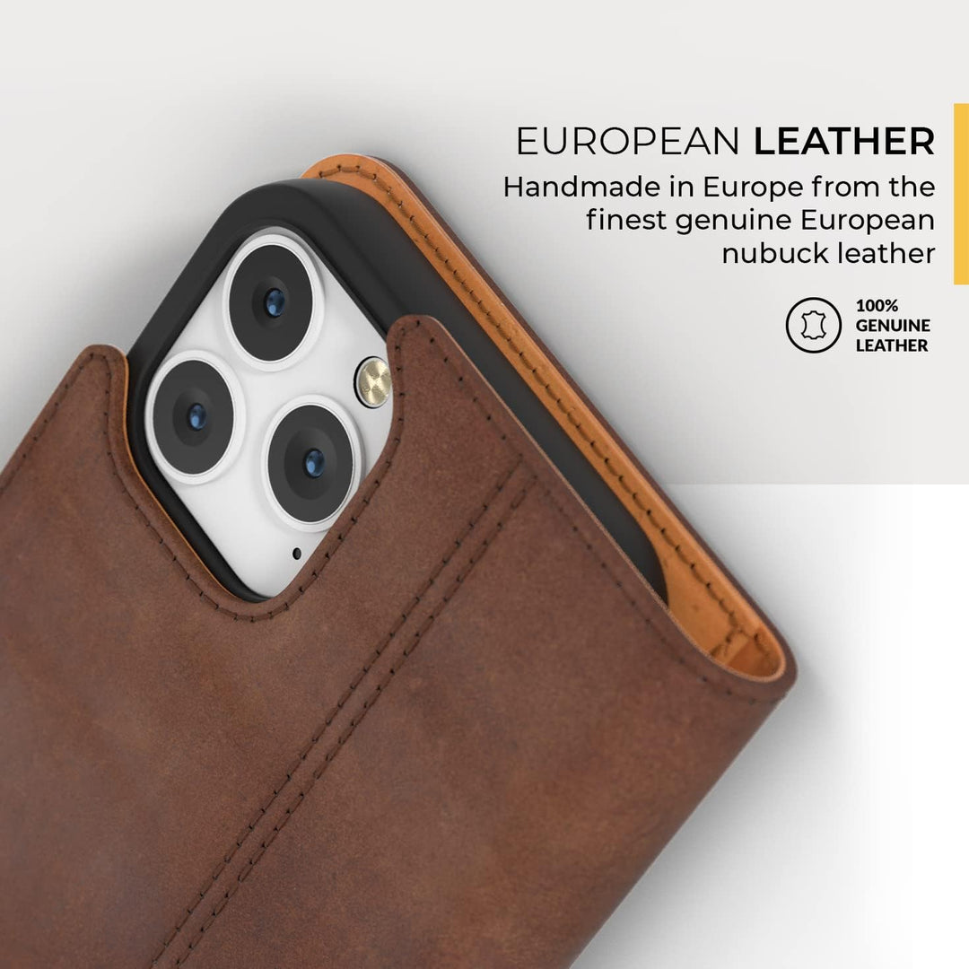 Snakehive iPhone 13 Pro Hülle Leder | Stylische Handyhülle mit Kartenhalter & Standfuss | Handyhülle