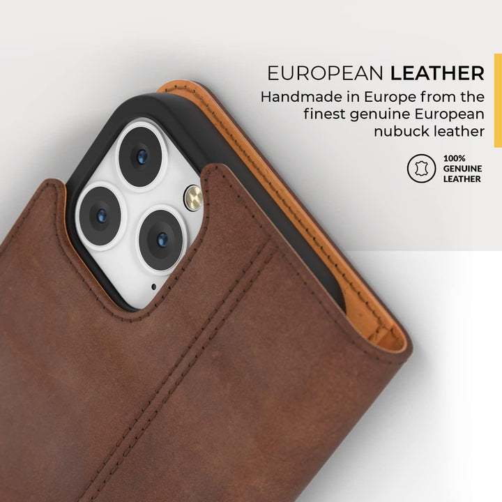 Snakehive iPhone 13 Pro Hülle Leder | Stylische Handyhülle mit Kartenhalter & Standfuss | Handyhülle