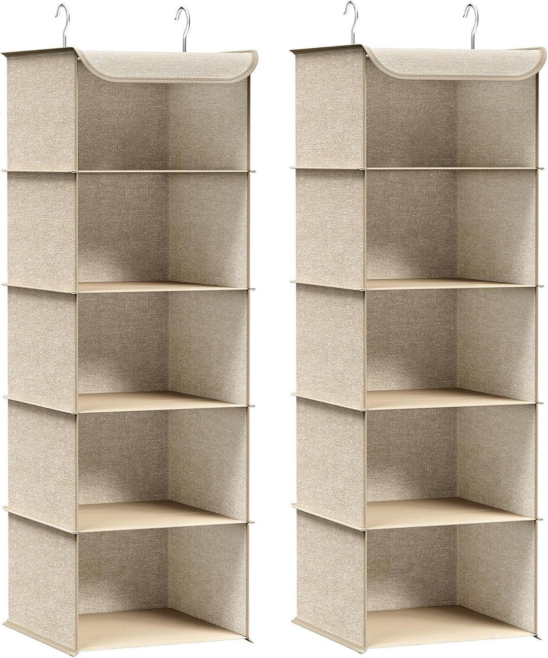 SONGMICS Hängeorganizer, 2er Set, Schrank-Organizer, Hängeregal, Hängeaufbewahrung, faltbar und plat