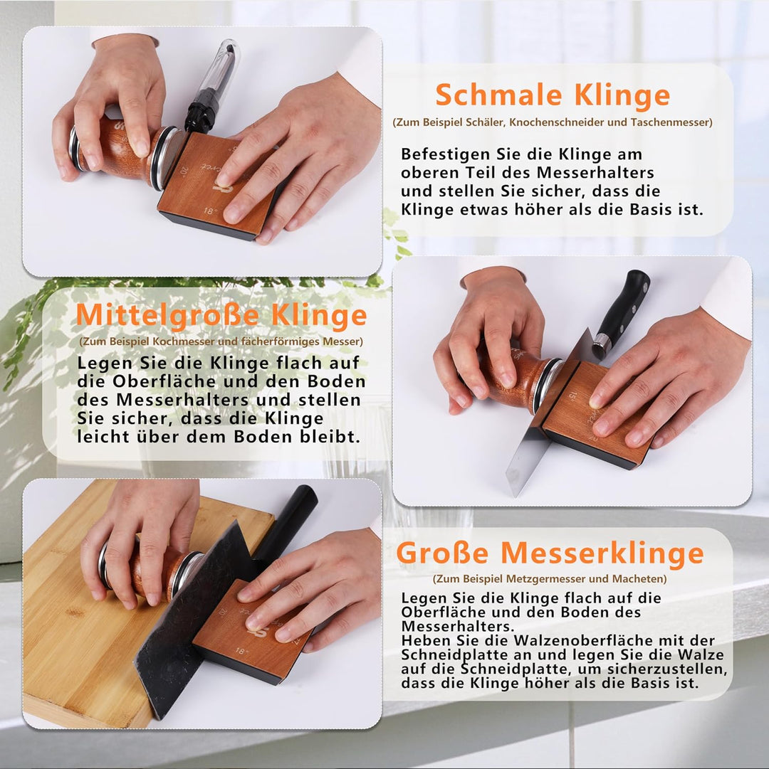 Manuelle Magnetischer Rollenschärfer Messerschärfer für Küchenmesser, Professioneller Messerschärfer