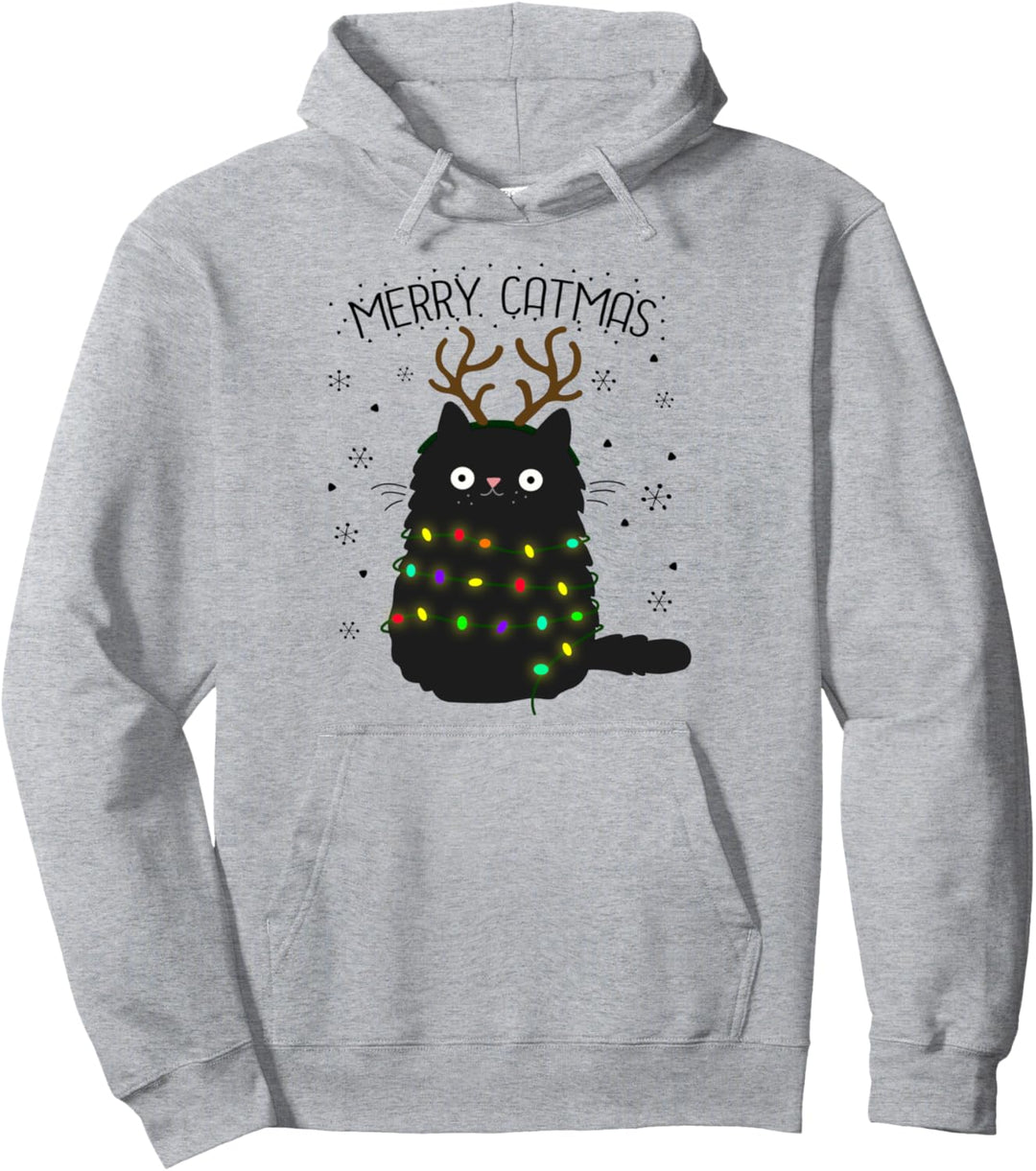 Merry Catmas Geschenkidee Rentier Katze Motiv zu Weihnachten Pullover Hoodie